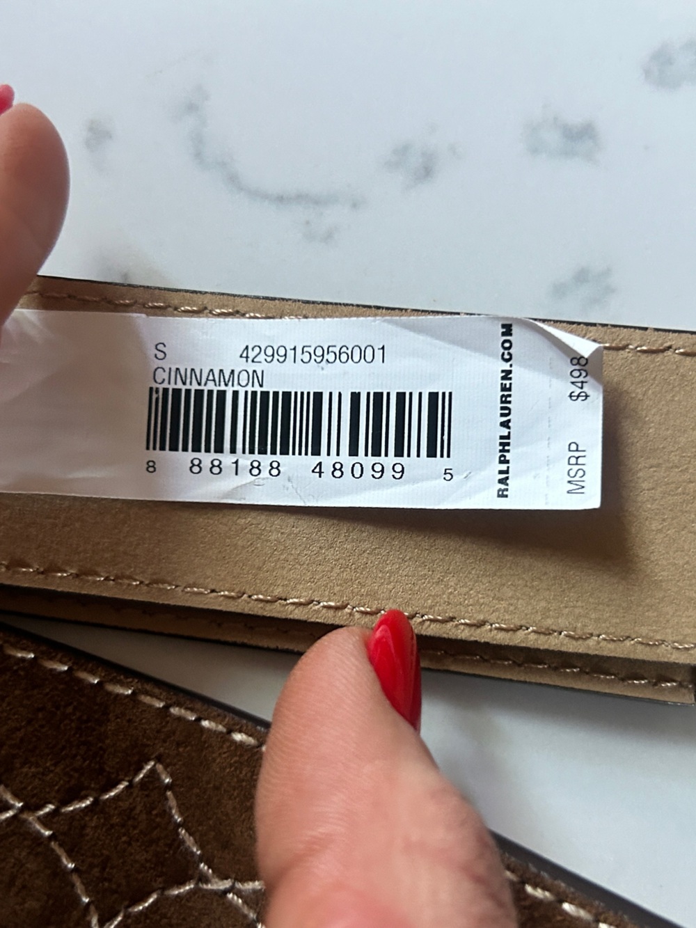 $498 NWT Polo Ralph Lauren Western Suede Belt size small - Picture 4 of 4